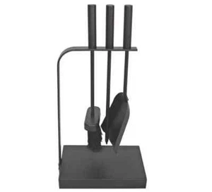 Decofire 3 Piece Fireplace Fire Place Tool Set Shovel Brush Poker Black Steel . - Picture 1 of 3