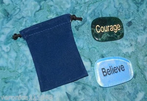 Bolso Believe & Courage Meditación Inspiradora Opalita Musgo Ágata Piedras Preciosas NUEVO - Imagen 1 de 3