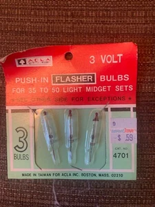 Vintage Weihnachten Steck Blinker Glühbirne 3er Pack 3 Volt von ACLA # 4701 - Bild 1 von 1
