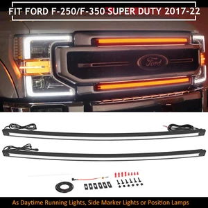 2X LED Grille Accent Lights Bar DRL 3000k For 2017-22 Ford Super Duty F250 F350 - Picture 1 of 20