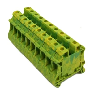 10 Phoenix Contact UT 10-PE 3044173 Terminal Block Green Yellow Ground 57Amp NEW - Picture 1 of 11