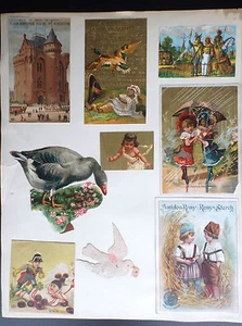 Page recto verso d'anciens Découpis Chromos Remy - Picture 1 of 2