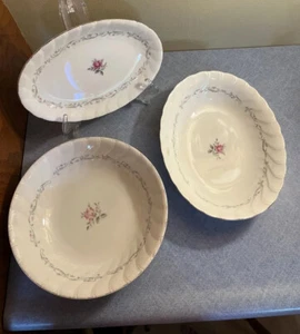 3 Royal Swirl Fine China Japan Serving Dishes, Pink Rose & Undersated Elegance - Picture 1 of 10