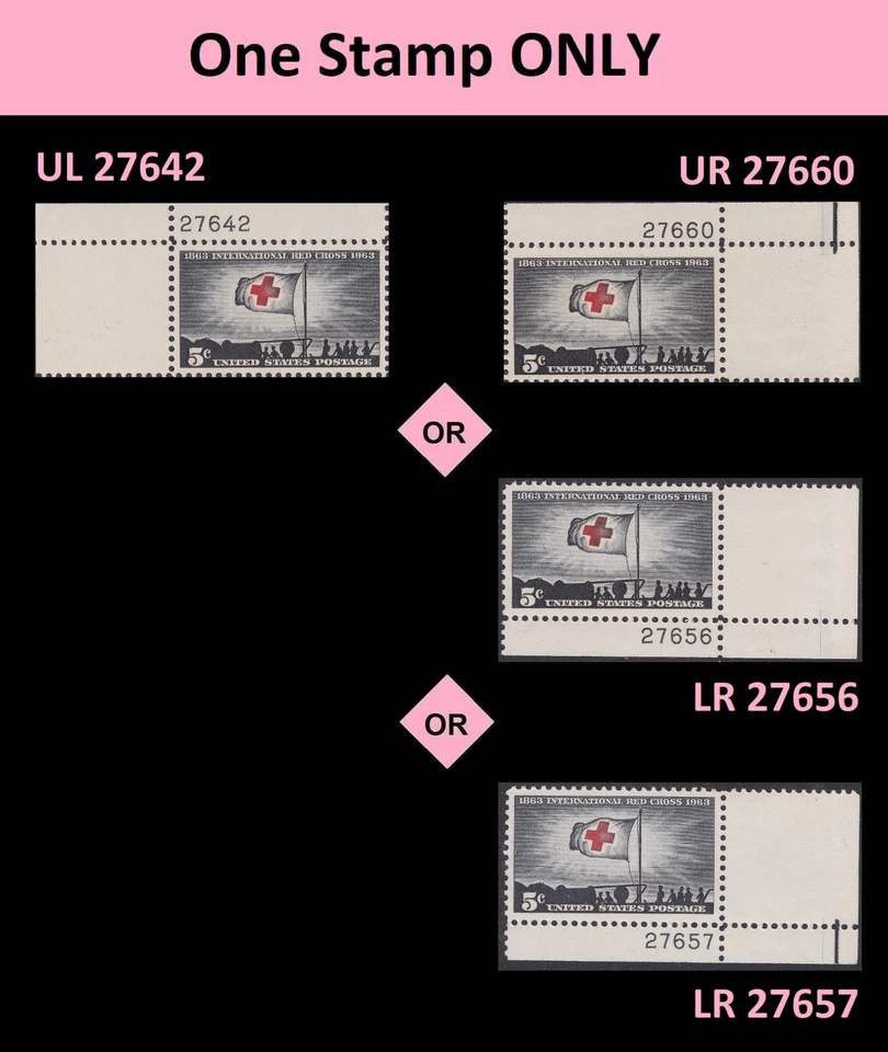 US 1239 International Red Cross 5c plate single MNH 1963 - Image 1 of 1