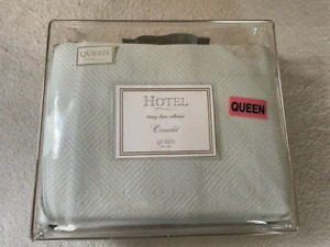 Hotel Luxury Linen Collection 100% Cotton Queen Coverlet 90X96" Made In Portugal