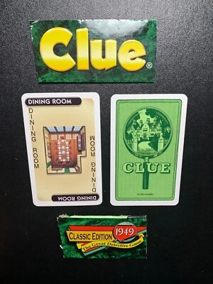 Clue Classic  DINING ROOM  LOCATION CARD  2014 Classic Edition Game Replacement - Image 1 of 3