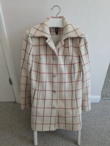 Women's Hilfiger wool jacket, cream check, size L. Worn, good condition. - Picture 1 of 6
