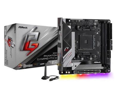 ASRock B550 Phantom Gaming AMD Socket AM4 Mini ITX DDR4-SDRAM Motherboard - Imagen 1 de 3