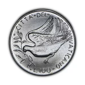 VATICAN CITY. 1977, 100 Lire - Paul VI, XIV, Dove with Olive Branch, Peace 20 - Picture 1 of 3