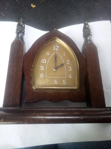 Antique Lux clock mfg co desk mantel Waterbury GOLD FACE Not Working As Is - Picture 1 of 5