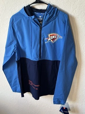 Men’s Medium Oklahoma City Thunder FANATICS  Half Zip Windbreaker Jacket NWT - Image 1 of 4