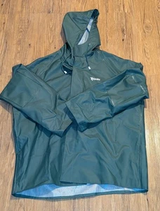 RELIABLE PVC HEAVY DUTY RAINCOAT JACKET Snap buttons Green Rain coat Men B19 - Picture 1 of 7