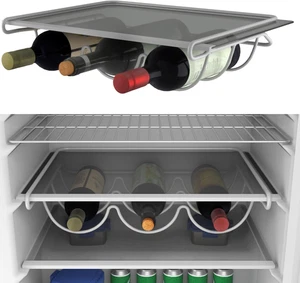 Portabottiglie Frigo Metallo Bianco | Inossidabile | Molto Stabile | per 3 O 4 B - Foto 1 di 12