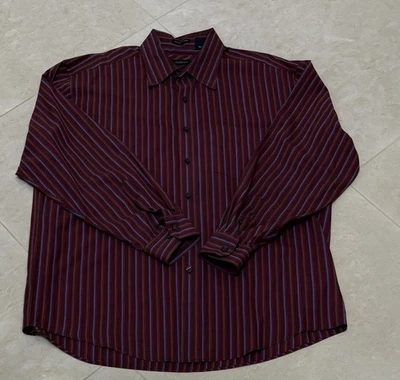 van heusen dress striped men shirt long sleeve wrinkle free Large 16 -16 1/2 - Image 1 of 4