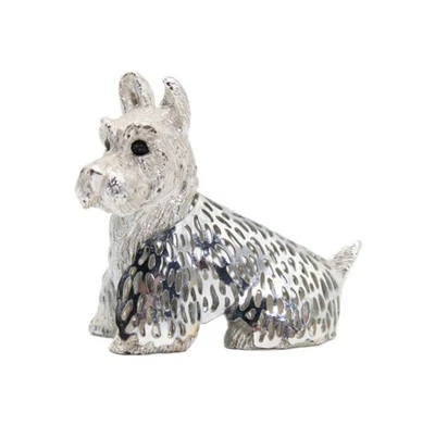 Винтажная фигурка сидящего шотландского терьера собаки CHRISTOFLE France Lumiere - Изображение 1 из 4