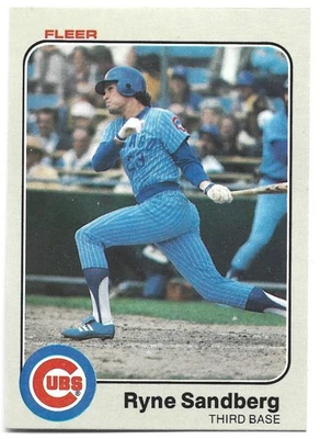 Fleer #507 Ryne Sandberg 1983 radiocontrol Chicago Cubs novato de la corte Foto 1 de 2