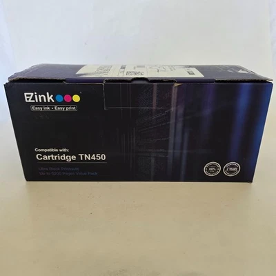 EZ Ink Brother TN450 Black Toner - Two (2) Toner Cartridges - Open Box - Imagem 1 de 4