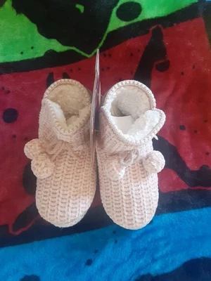 Muk Luks Leigh Chenille Bootie Slippers Women's Size Small 5/6 Sherpa Lining NWT - Image 1 of 4