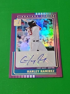 Hanley Ramírez 2025 Panini Donruss Signature Series púrpura automático 19/25 Medias Rojas - Imagen 1 de 8