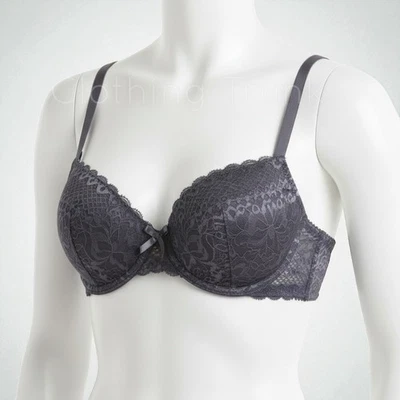 Sujetador Mamia Sin Tirantes Encaje Demi 32B Gris Nuevo con Etiquetas | Con Aros con Correas Extraíbles Foto 1 de 4