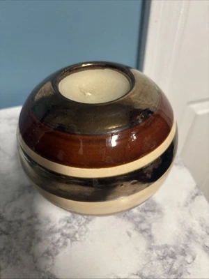 "Candelabro Cerámica Multicolor Redondo Arte Diseñado con Vela 5"" Redondo 5""" Foto 1 de 2