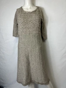 VINTAGE CHADWICKS OF BOSTON BRAND SIZE MEDIUM TAN SWEATER DRESS - Picture 1 of 6