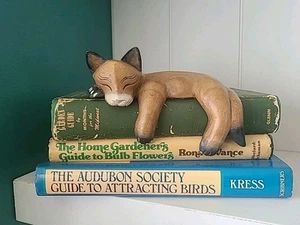Hand Made Sleeping Siamese Cat Wooden Shelf Sitter Hand Painted 6” Indonesia - Picture 1 of 11