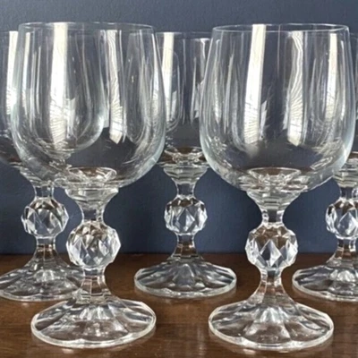 Copos de vinho vintage cristal boêmio 6 peças 4 oz. Haste esférica de prisma CLAUDIA - Imagem 1 de 4