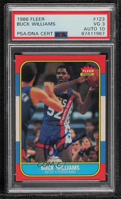 Tarjeta auténtica y automática PSA/DNA 1986-87 Fleer Buck Williams #123 PSA/DNA Foto 1 de 2