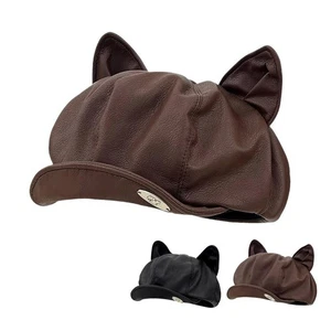 New Personalized Cat Ear Berets for Women Travel Sweet Cool Versatile Show Face - Picture 1 of 20