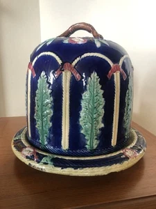 Antique Thomas Forester Majolica Cheese Dome with Base. C1870 - Picture 1 of 14