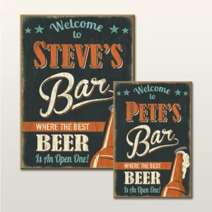 Large Personalised Beer Bar Party Drink Novelty Gift Wooden Hanging Plaque Sign. - Picture 1 of 5