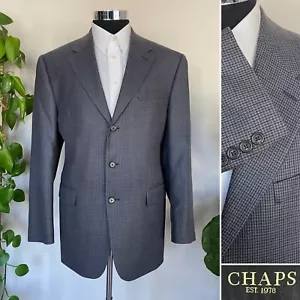 Chaps Ralph Lauren Three Button Gray Blazer Wool Silk Sport Coat Jacket Size 43R - Picture 1 of 10