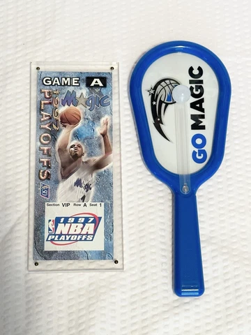 Orlando Magic 1997 NBA Playoffs VIP Commemorative Ticket Game A & Noise Maker!! Cover