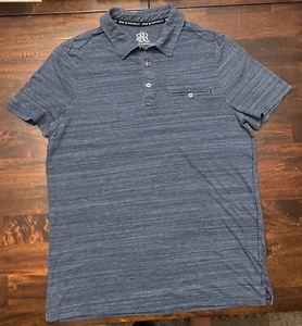 Rock & Republic Blue Short Sleeve Polo Shirt Men’s Size L - Picture 1 of 4