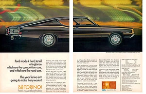 1968 FORD TORINO GT FASTBACK 427/390-HP ~ ORIGINAL 2-PAGE PRINT AD - Picture 1 of 1