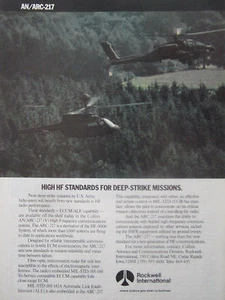 1991 PUB ROCKWELL AVIONICS COLLINS AN/ARC-217 US ARMY HELICOPTER APACHE KIOWA AD - Picture 1 of 1