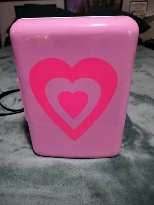 Pink Heart Mini Beauty Refrigerator for cosmetics skincare makeup drinks snacks - Image 1 of 4