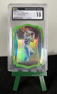 Christian McCaffrey 2020 Panini Select Neon Green Die-Cut #106 Cgc 10 - Picture 1 of 1