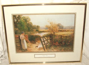 "At the Gate" Framed Vintage Print by Ernest Walbourne 1897-1904 Framed & Glass - Picture 1 of 6
