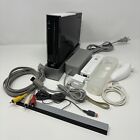 Nintendo Wii Black Console Complete W/ Power Supply, Sensor Bar Cords Ships Fast