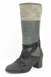 Womens RAG & BONE multi shades of gray leather mid calf boots sz. 37 $595 - Picture 1 of 7
