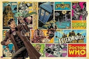 Póster de 24 x 36 paneles de cómics británicos Doctor Who Matt Smith enrollado #5608 - Imagen 1 de 1