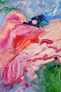 Original Acryl Abstraktes Gemälde Orienttänzerin #3 von ECSooArts - Bild 1 von 5