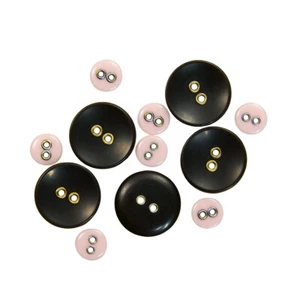 Sujetador de costura de plástico con botones de ojal de 2 agujeros mezcla 8 mm rosa 18 mm marrón - Imagen 1 de 2