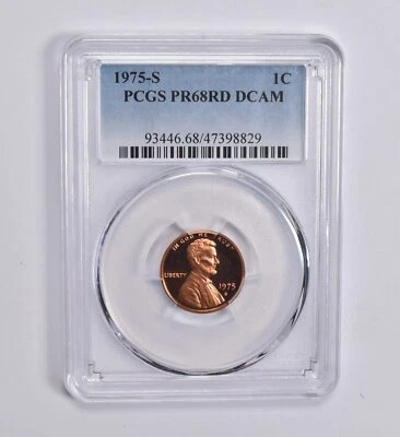 PR68 RD DCAM 1975-S Lincoln Memorial Cent PCGS Blue Label - Image 1 of 4