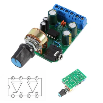 DC1.8-12V TDA2822M Verstärker 2 Kanäle Stereo 3.5mm AUX Audio Amp Board Modul - Bild 1 von 4