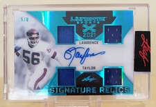 2021 Leaf Ultimate Sports Lawrence Taylor Quad Jersey Autograph Blue Foil 5/8 