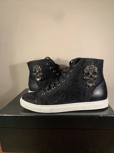 Zapatilla deportiva Philipp Plein "Lace Bomb" negra calavera de caña alta para mujer talla 38 - Imagen 1 de 9