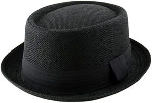 HEISENBERG BREAKING BAD PORKPIE FEDORA TRILBY JUTE HESSIAN FEEL UNSEX ADULT HAT - Picture 1 of 1